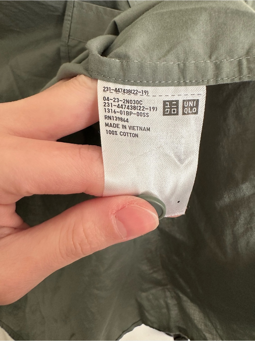 UNIQLO U Women’s Oversized Half-Sleeve Shirt Green L - Picture 6 of 7